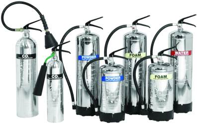 Stainless Steel and Polished Aluminium Extinguishers